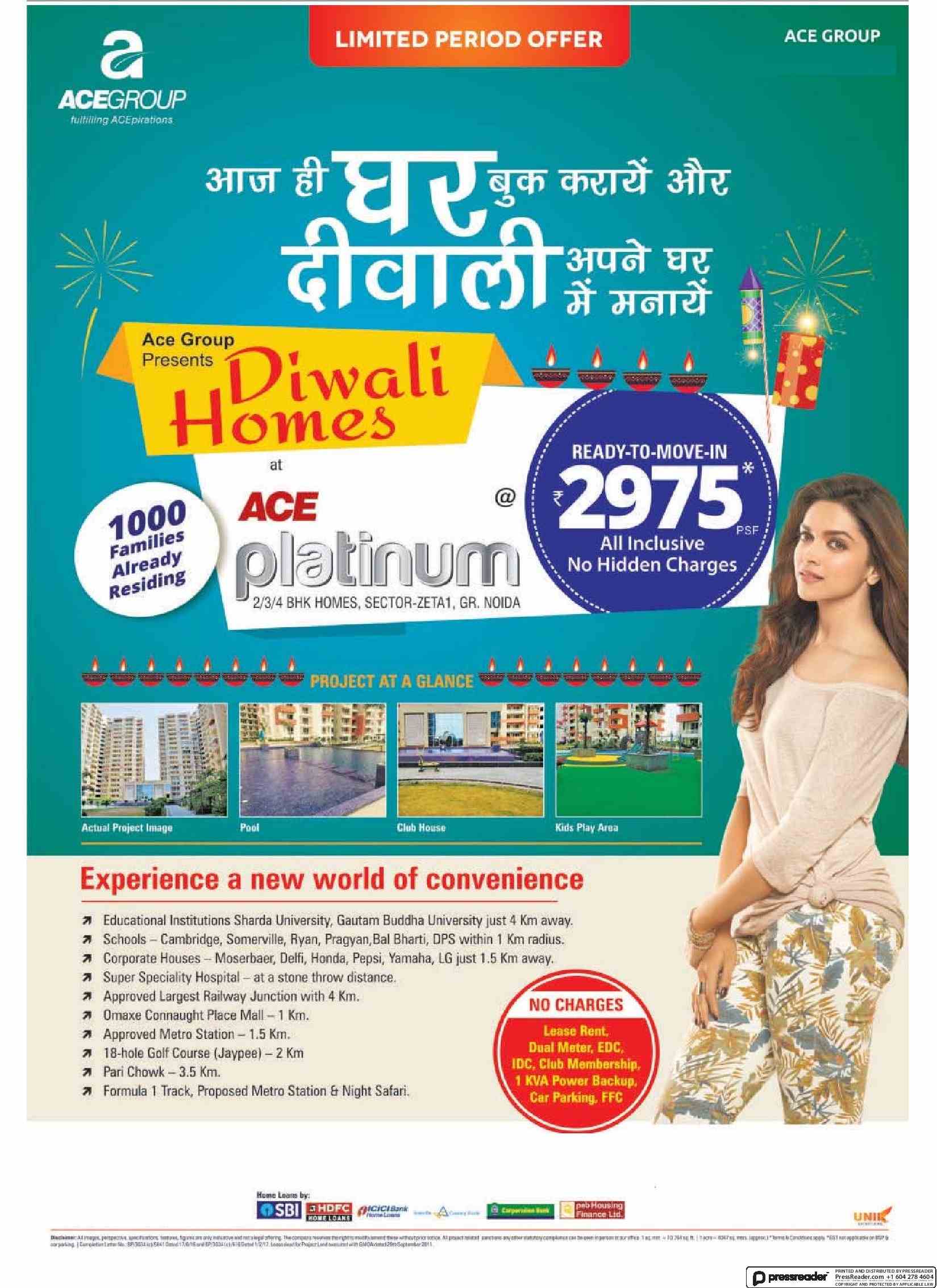 Book ready to move-in homes at Rs. 2975 per sq.ft. at Ace Platinum in Greater Noida